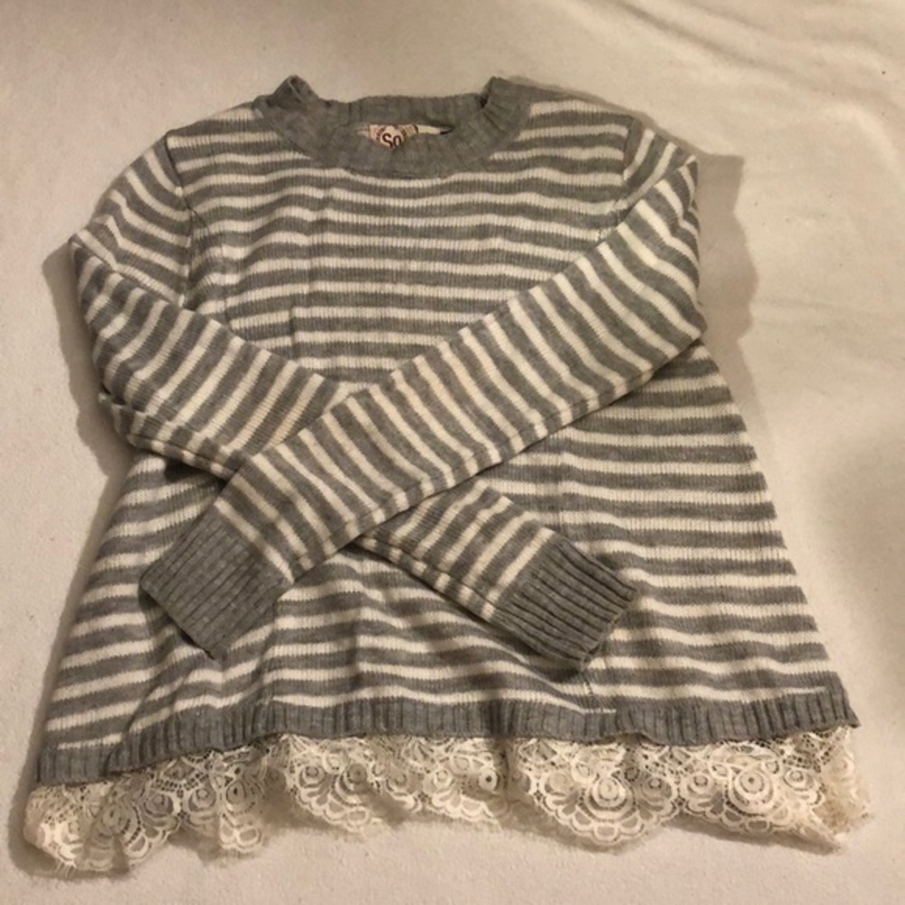 SO Grey Striped Sweater